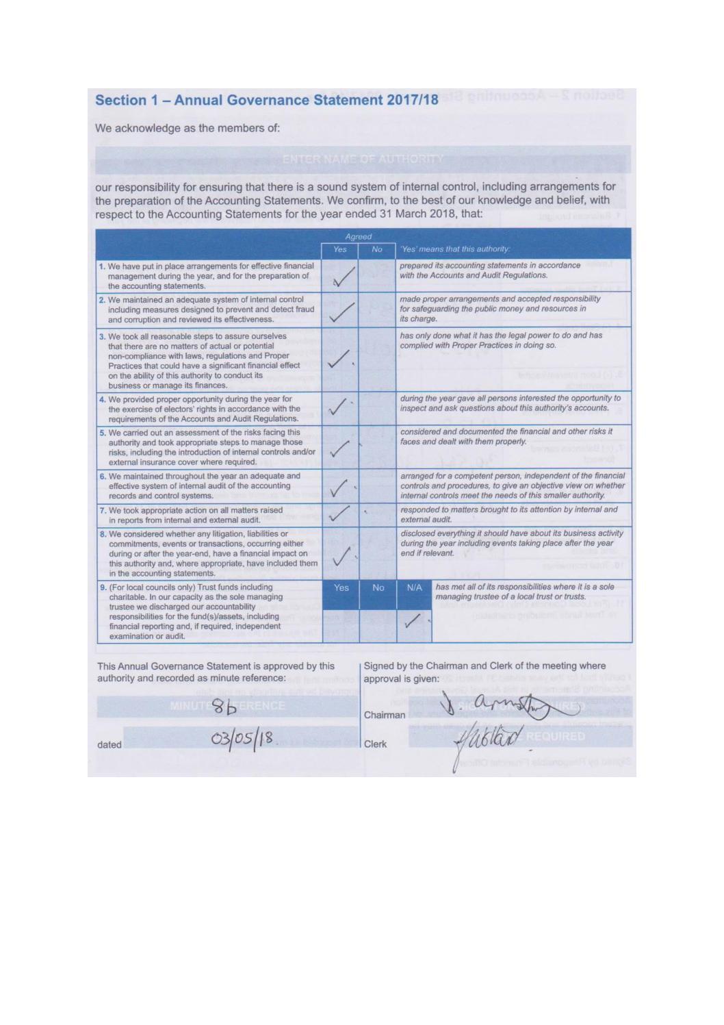 ANNUAL GOVERNANCE STATEMENT 2017-18