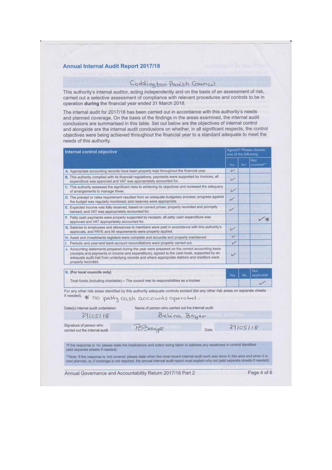 ANNUAL INTERNAL AUDIT REPORT 2017-18