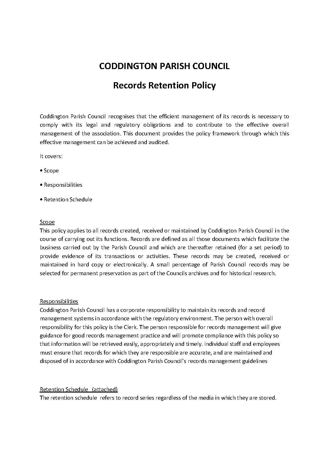 Records Retention Policy