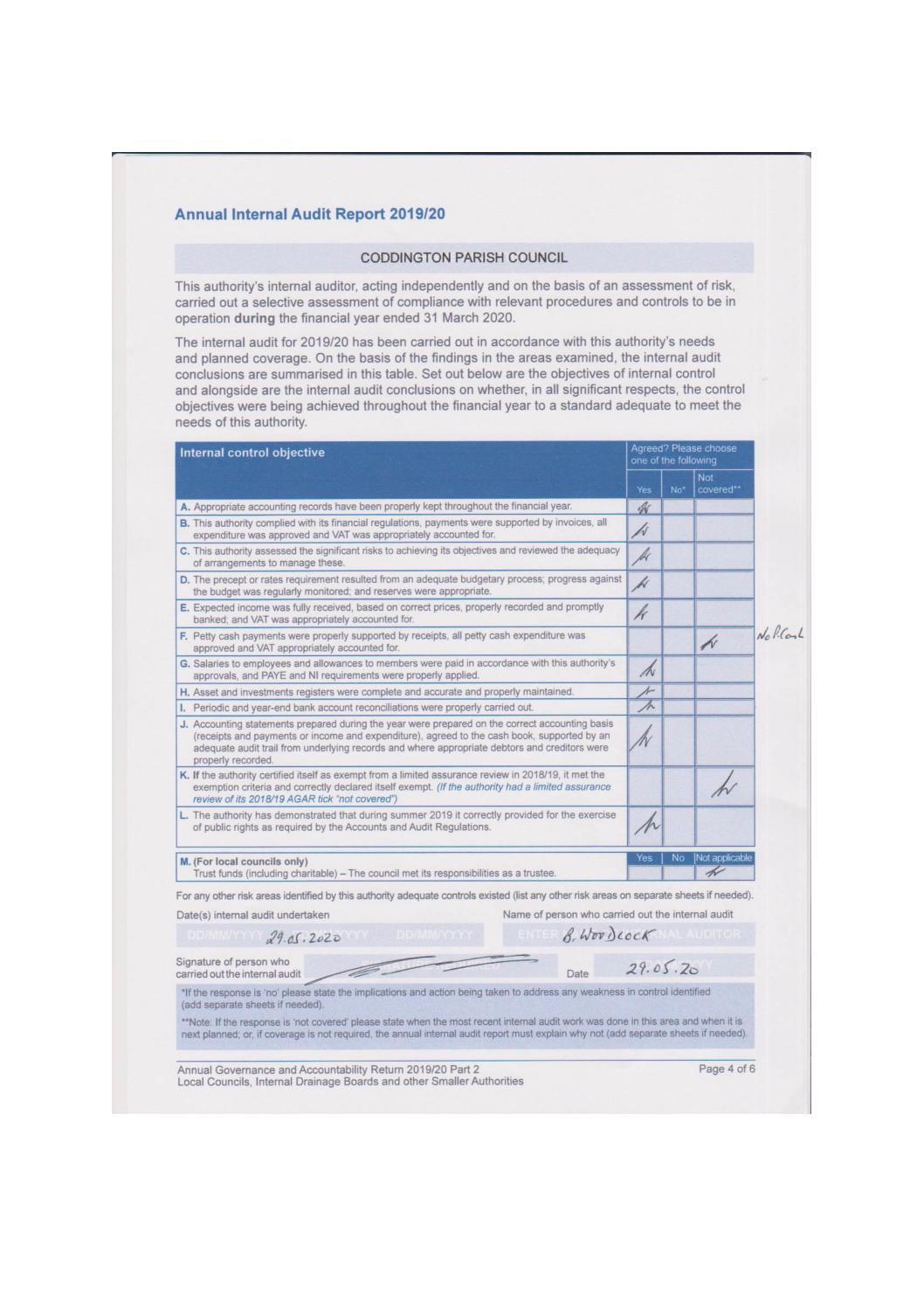 Internal Audit Report 2020