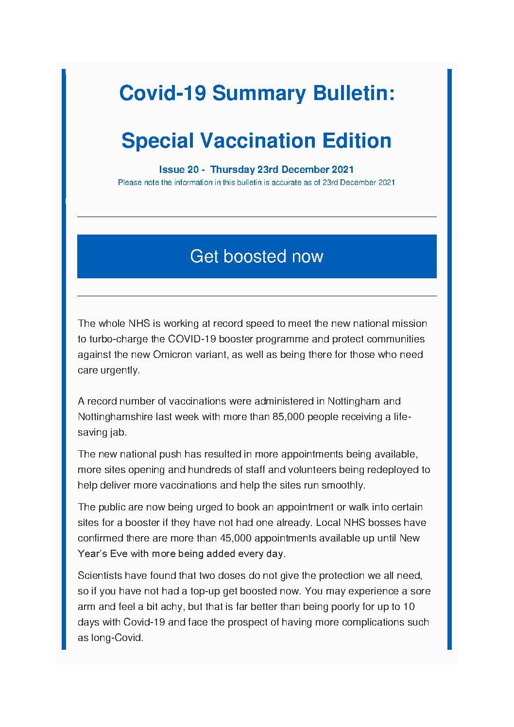 Covid-19 Special Vaccination Edition 12 23 December 2021