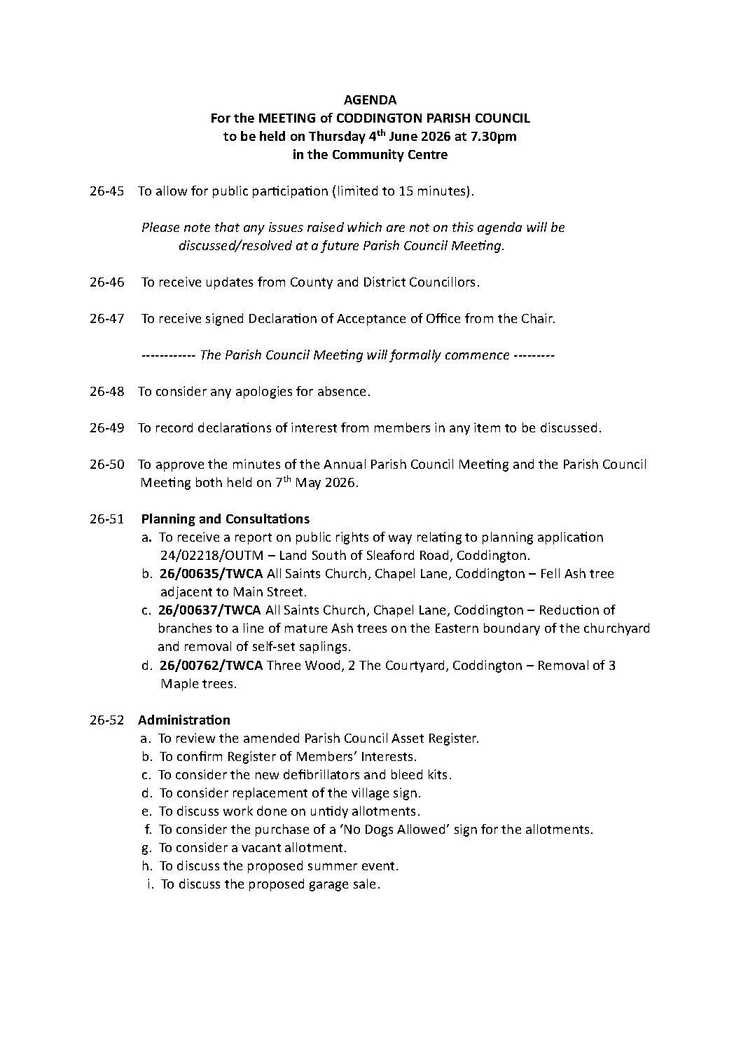 Agendas